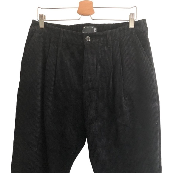 ASOS Wide Wale Black Corduroy Trousers 34 - Picture 6 of 9